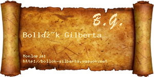 Bollók Gilberta névjegykártya